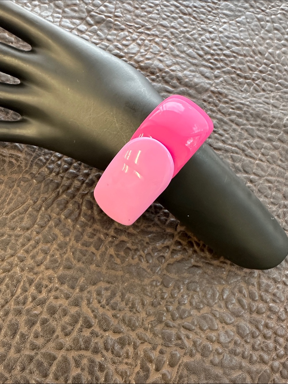Pink Two-Tone Resin Clip Bracelet